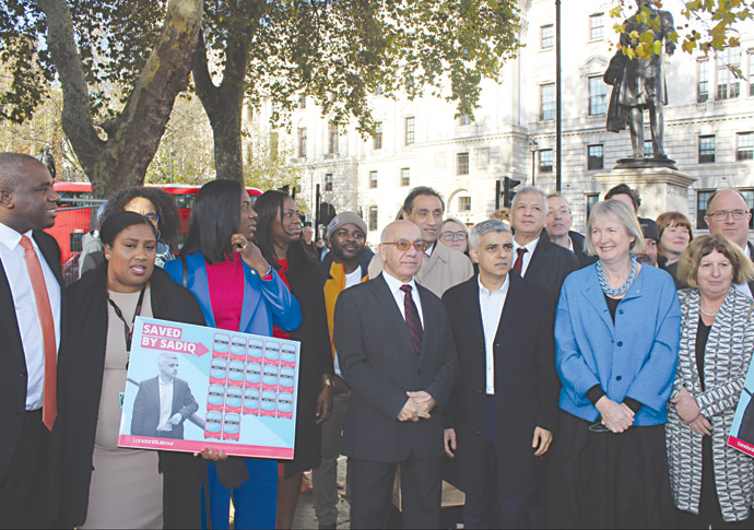 Harrington: …they even made posters Harrington_Sadiq Khan and supporters