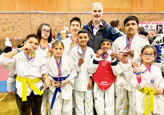 Master Rienzi Trento with his Taekwondo squad