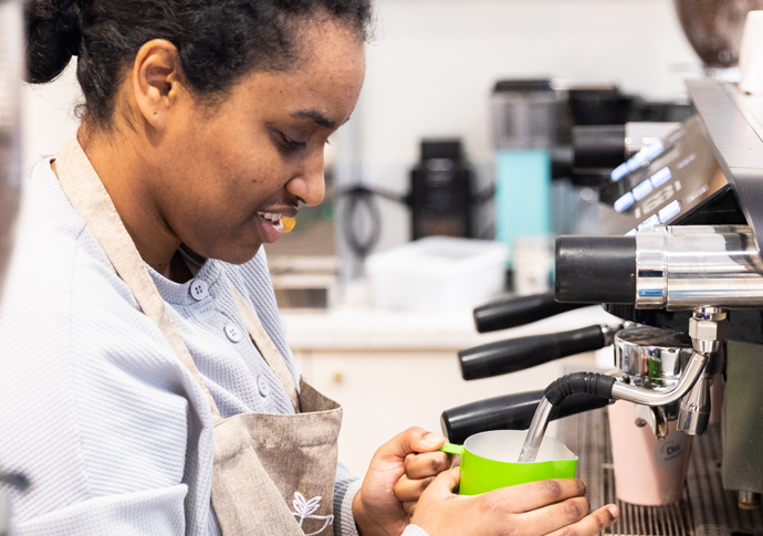 Buzzing cafe offers young adults a taste of the hospitality industry Aya - Trainee