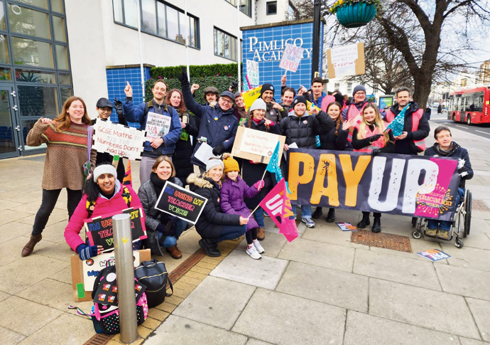 Pimlico academy picket line - credit Westminster NEU