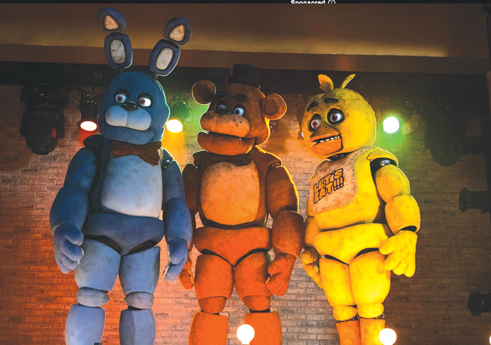 Night of the living Fred Kevin Foster Jess Weiss and Jade Kindar-Martin in Five Nights at Freddys Universal Pictures