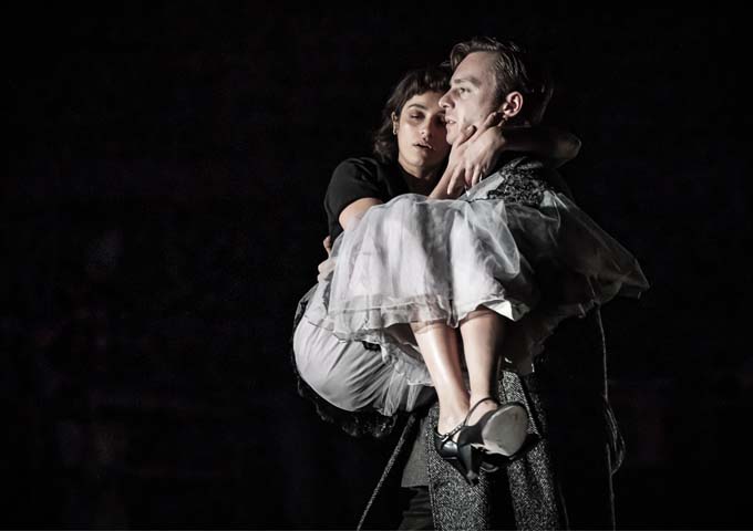 Review: Cold War at the Almeida Theatre Cold War 2_ Almeida Theatre _ Anya Chalotra and Luke Thallon _ Credit. Marc Brenner