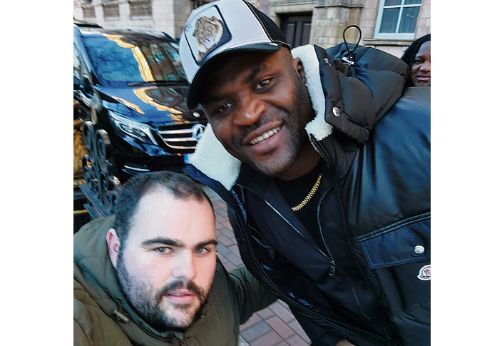 Nice to UFC you! Football coach Davis meets fight ace Paul Davis with Francis Ngannou