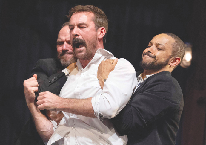 Boys From the Black Stuff. Play performed at the Garrick Theatre, London, UK