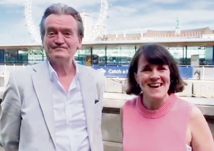 Rachel Blake and Feargal Sharkey by the Thames