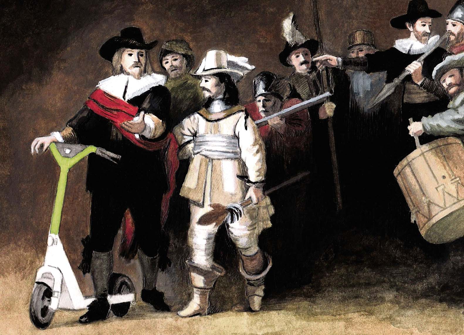 Escooter Rembrandt_John Sadler Illustration