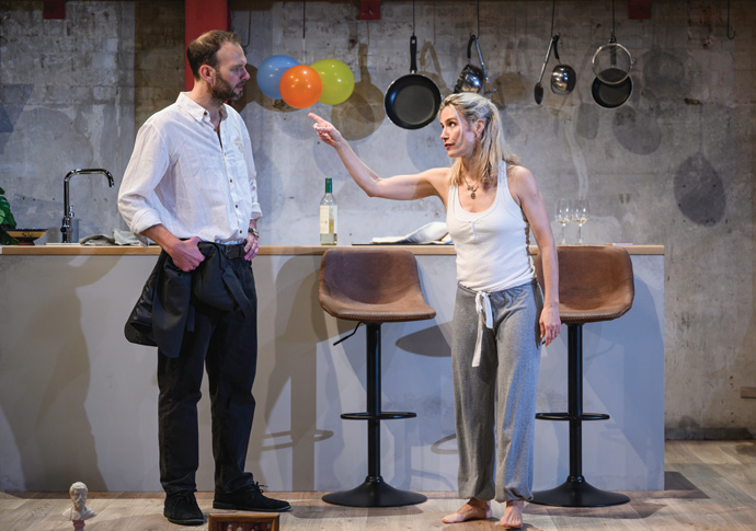David Sturzaker and Lisa Dwan in 23.5 Hours Charles Flint.
