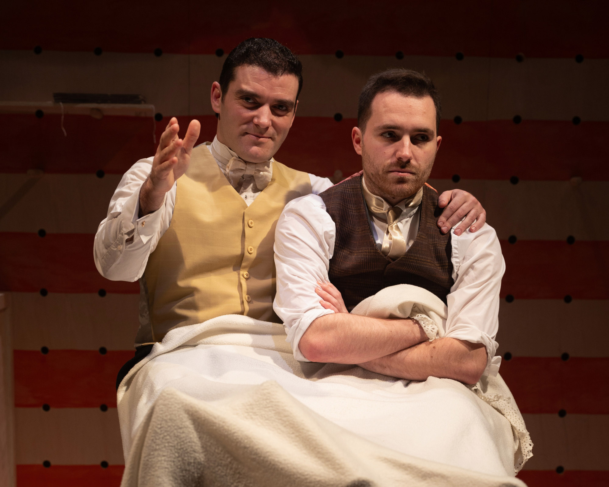 Reece Richardson (Wilson Mizner) and Oliver Sidney (Addison Mizner)_Credit Simon Jackson