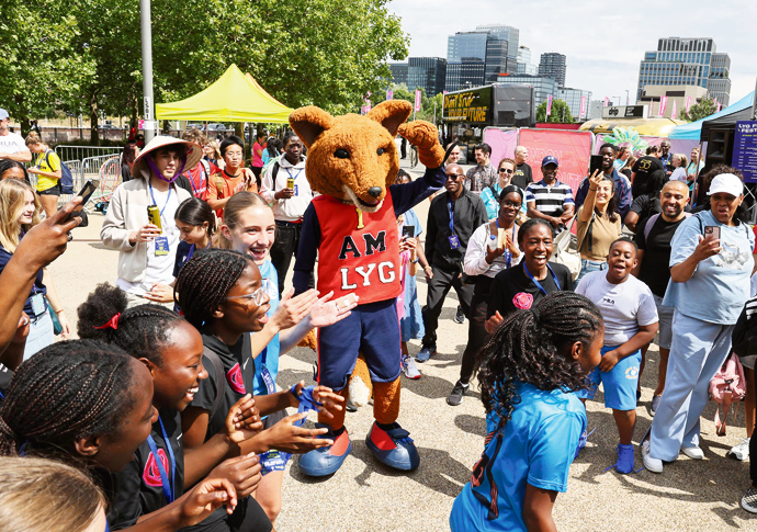Team Islington shine as curtain comes down on Youth Games Finals Day with Foxy the Mascot - Credit London Youth Games