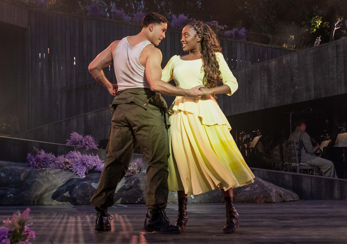 Brigadoon. Louis Gaunt (Tommy Albright) & Danielle Fiamanya (Fiona MacLaren). Credit - Mark Senior. DJ5A0130