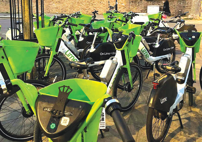 lime bikes pavement - 1