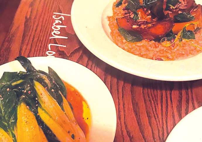 Compton Arms – Orwell’s perfect pub – has been given a tasteful modern twist burnt treacle squash and ancient grains plus artichoke and baby swiss chard