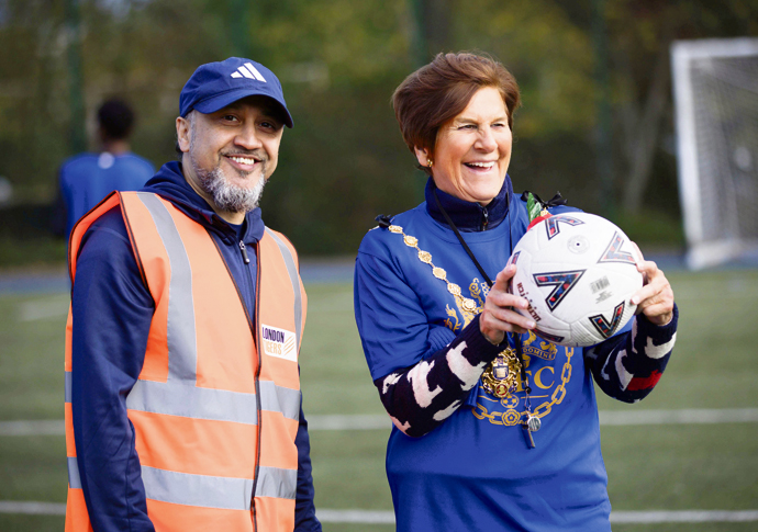 Football fundraiser a £16k winner Lord Mayor with Anam Hoque